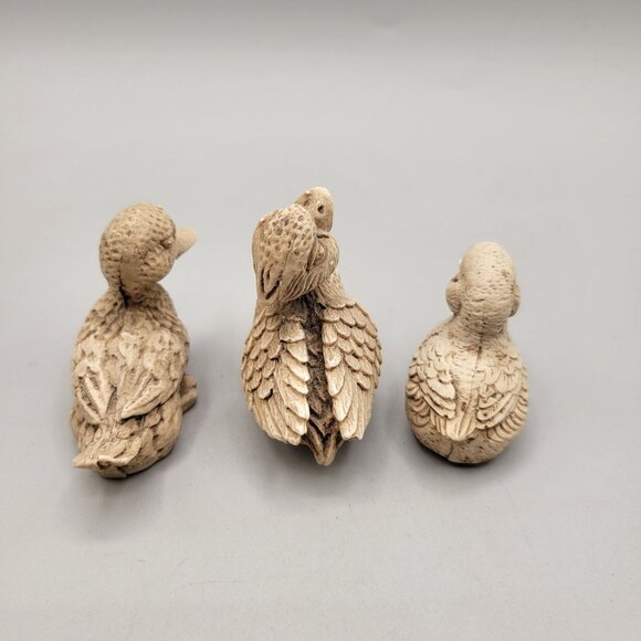 Mini Duck Family Figurines Ceramic Mexico Set of 3 - Picture 4 of 5